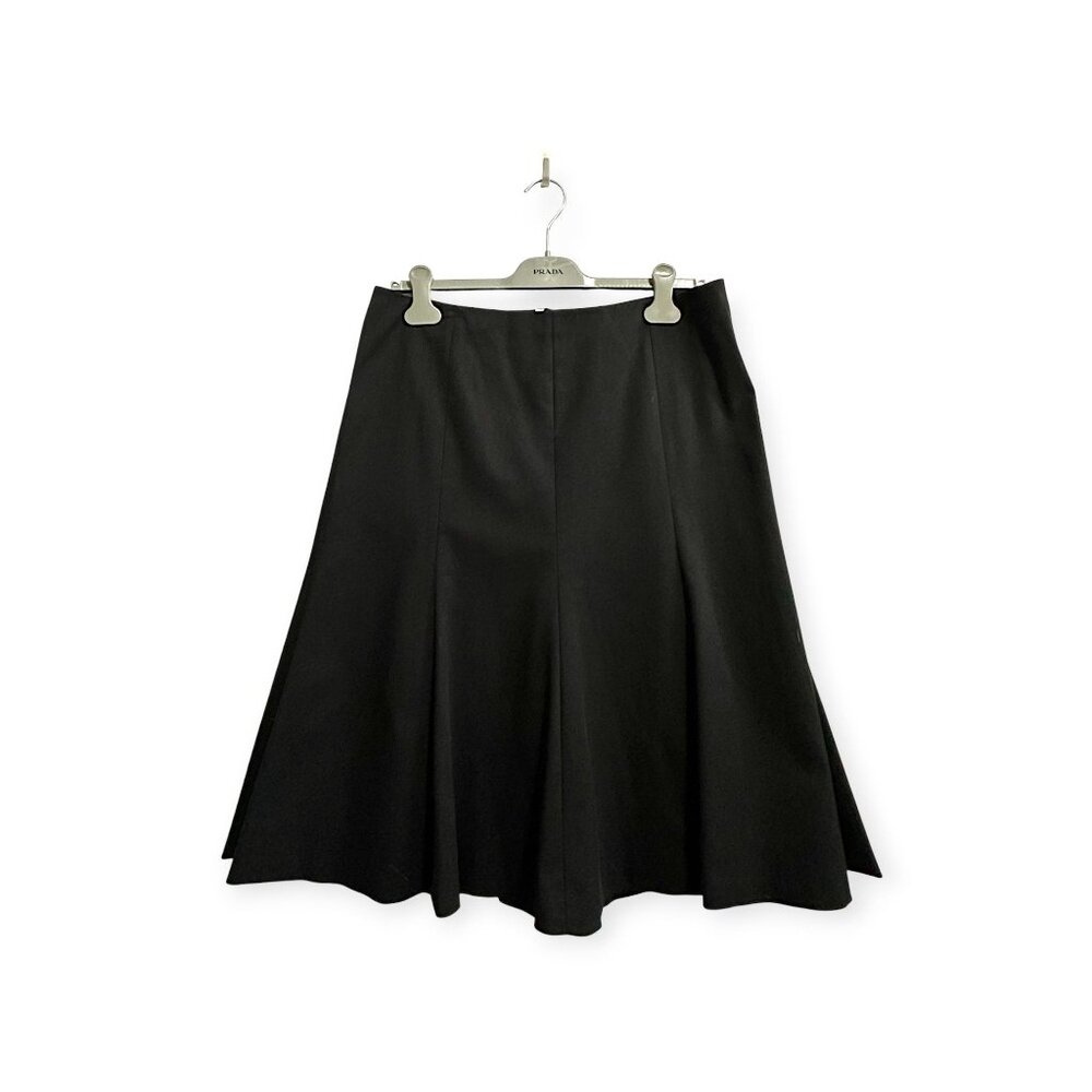 Vintage Dolce‎ & Gabbana Black Stretch Cotton Flared Skirt IT 46 Made Italy